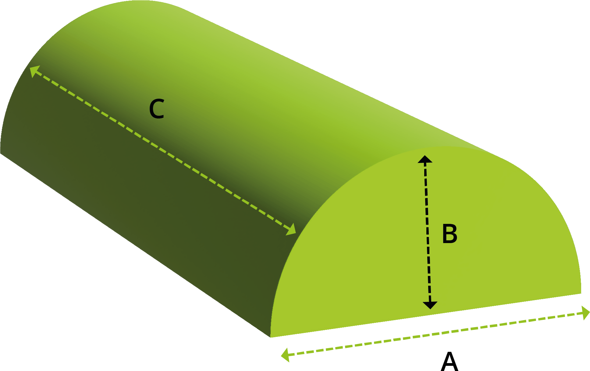 Schaumstoff-Zuschnitt: Halbkreis-/Zylinderform